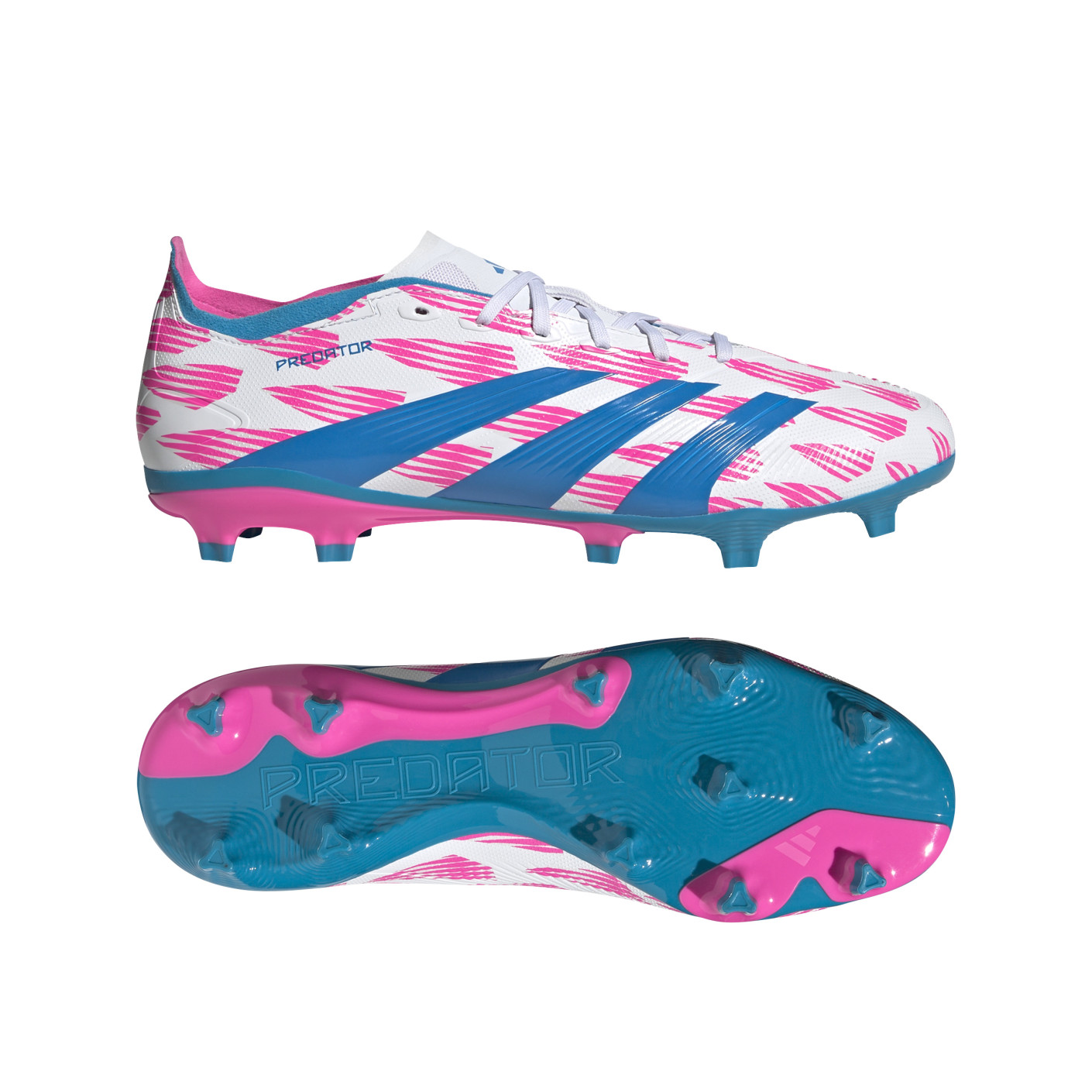 adidas Predator League Gras Voetbalschoenen (FG) Wit Roze Blauw