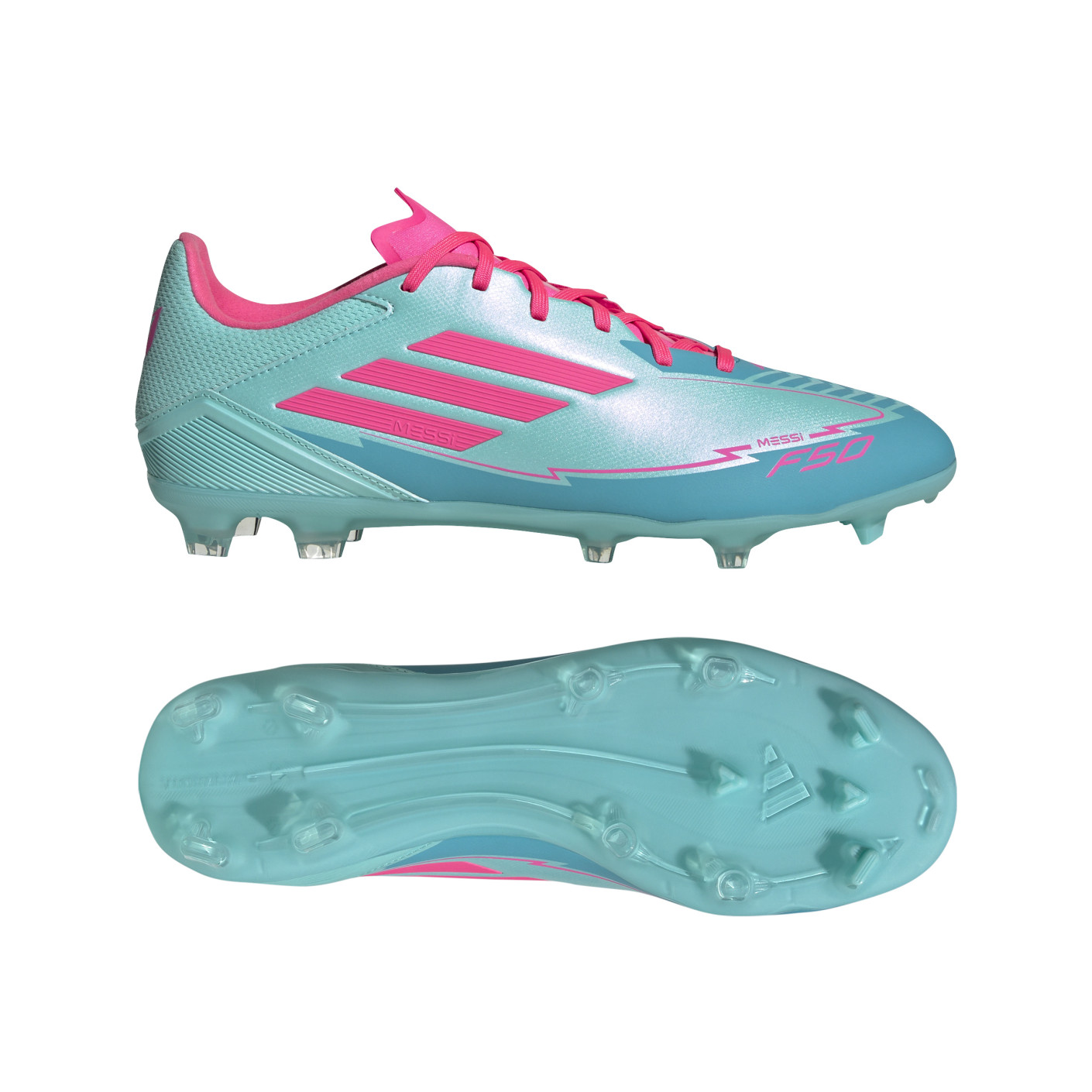 adidas F50 Messi League Gras / Kunstgras Voetbalschoenen (MG) Turquoise Roze