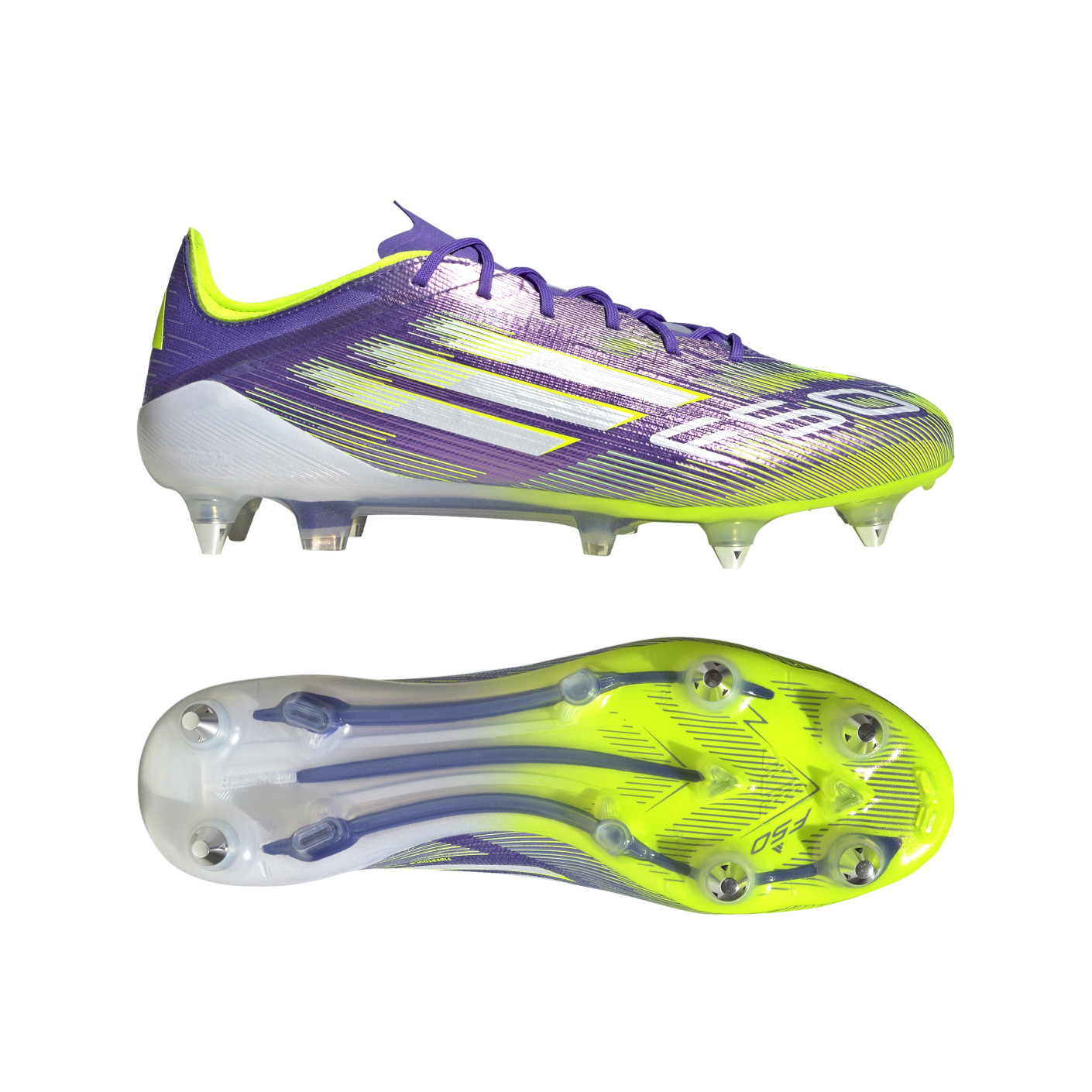 adidas F50 Elite IJzeren-Nop Voetbalschoenen (SG) Paars Wit Neongeel
