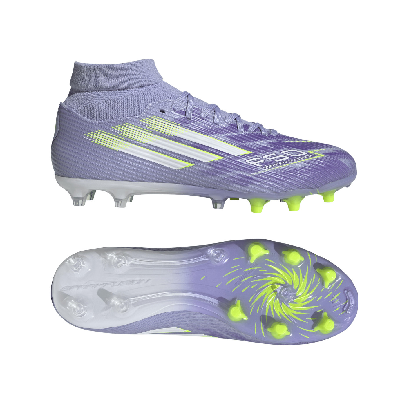 adidas F50 Sparkfusion League Gras / Kunstgras Voetbalschoenen (MG) Dames Paars Geel