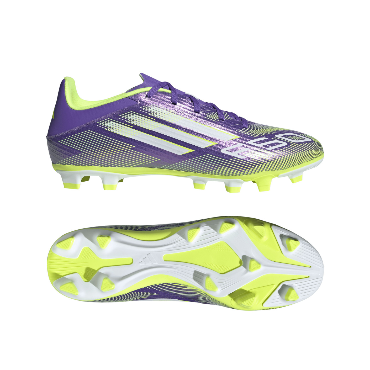 adidas F50 Club Gras / Kunstgras Voetbalschoenen (MG) Paars Wit Neongeel