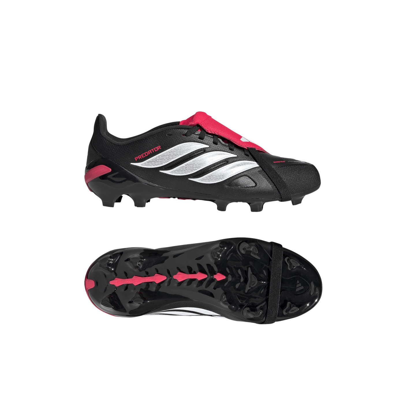 adidas Predator League FT Gras Voetbalschoenen (FG) Kids Zwart Wit Rood