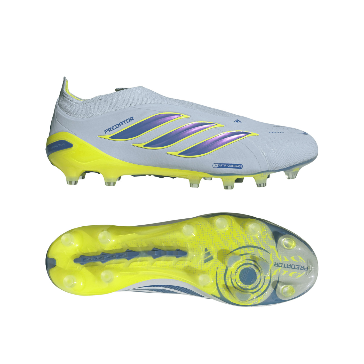 adidas Predator Elite Laceless Artificial Grass Football Boots (AG) Light Blue Blue Yellow