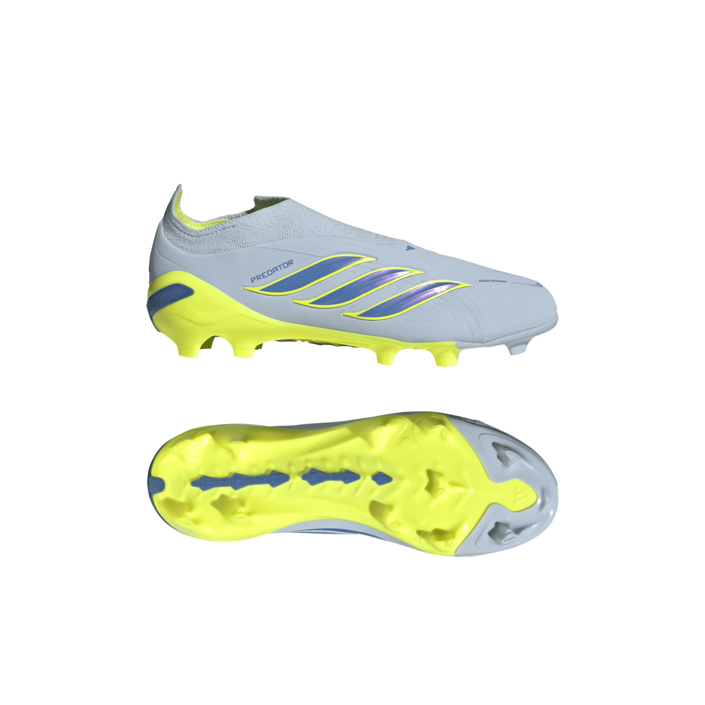 adidas Predator Elite Laceless Grass Football Boots (FG) Kids Light Blue Blue Yellow