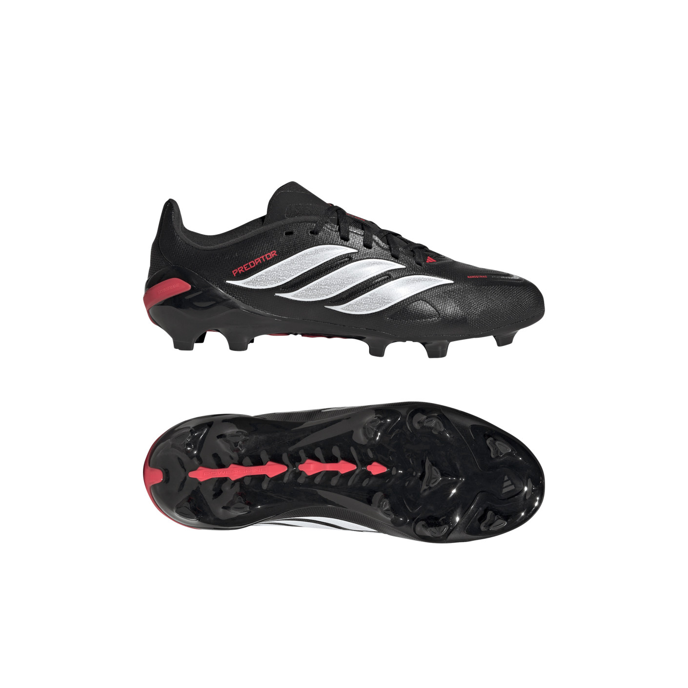 adidas Predator League Gras Football Boots (FG) Kids Black White Red