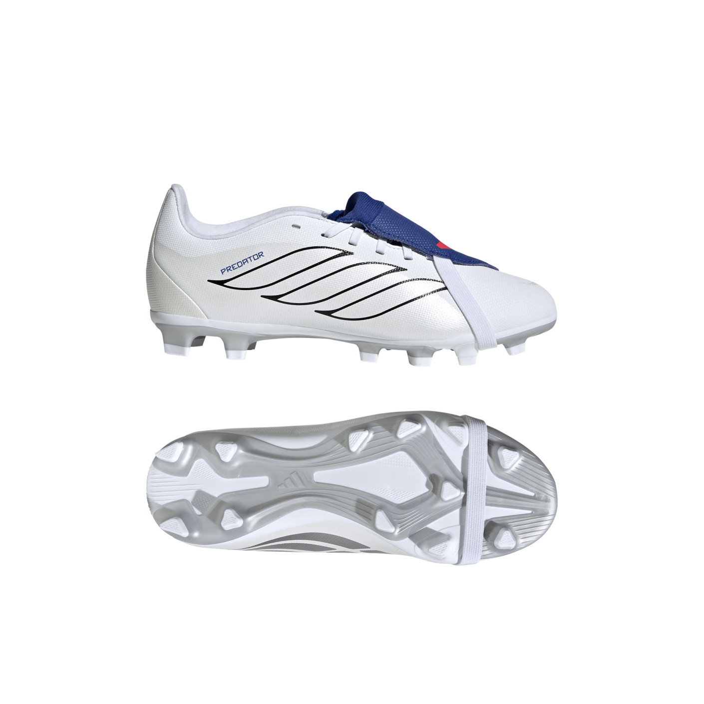 adidas Predator Club FT Grass/Artificial Grass Football Boots (MG) Kids White Silver Blue Red