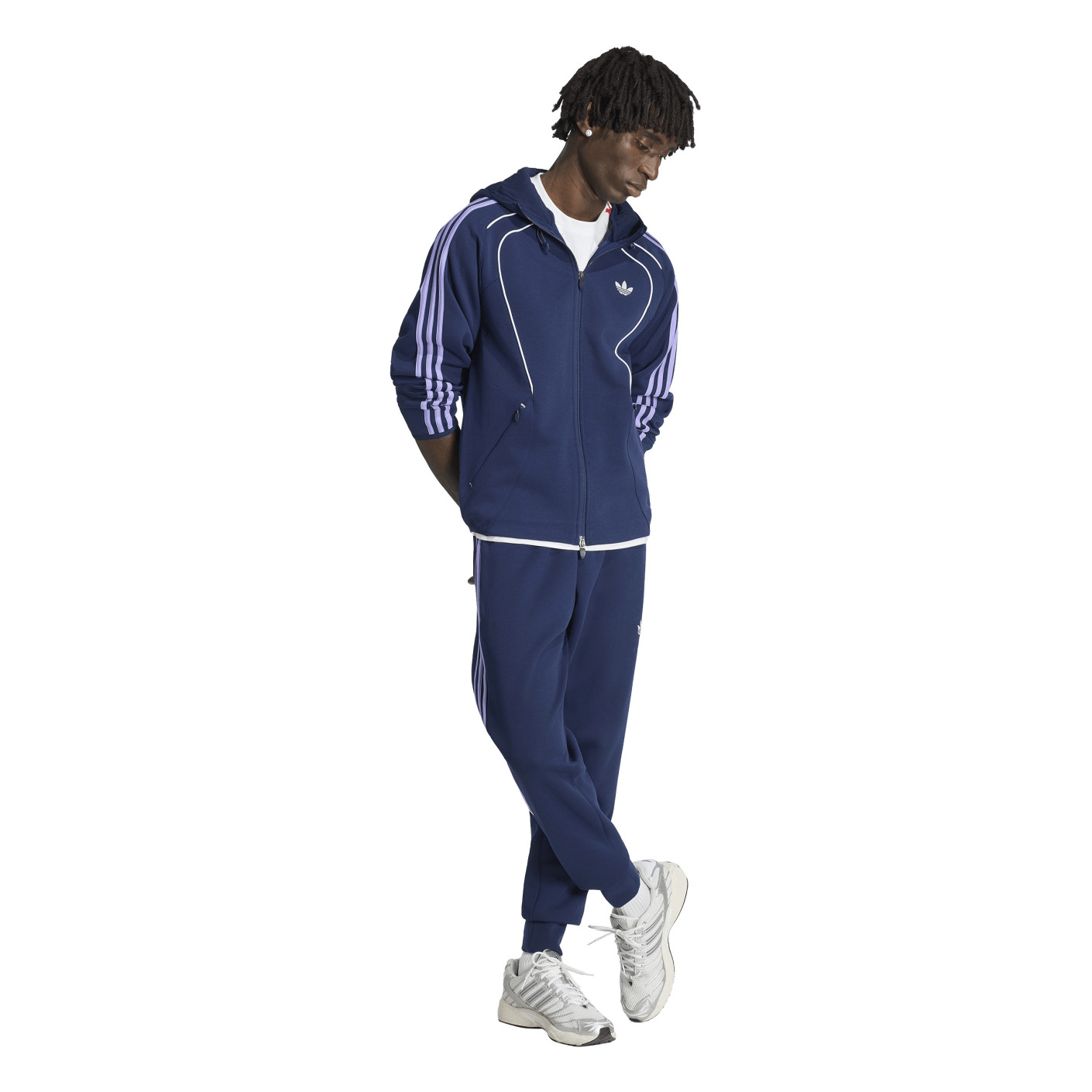 adidas Spacer Trainingspak Donkerblauw Paars Wit