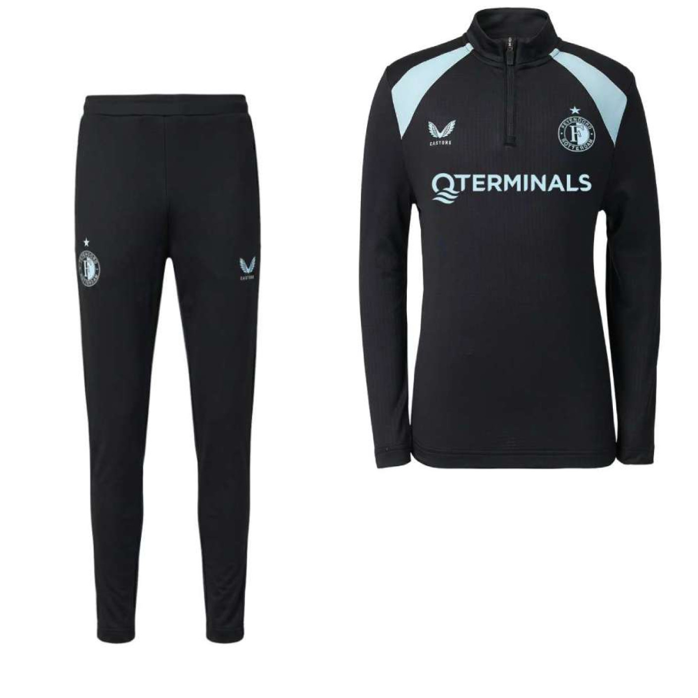 Castore Feyenoord Trainingspak 1/4-Zip 2026-2027 Zwart Lichtblauw