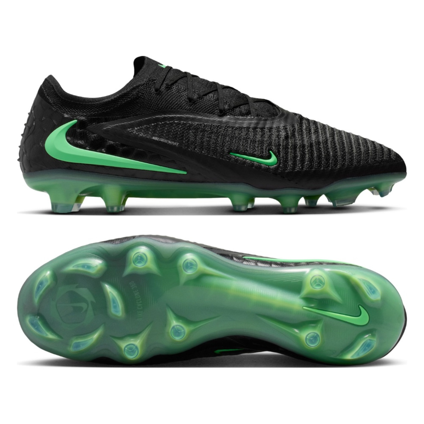 Nike Phantom 6 Low Elite Gras (FG) Football Boots (FG) Black Bright Green