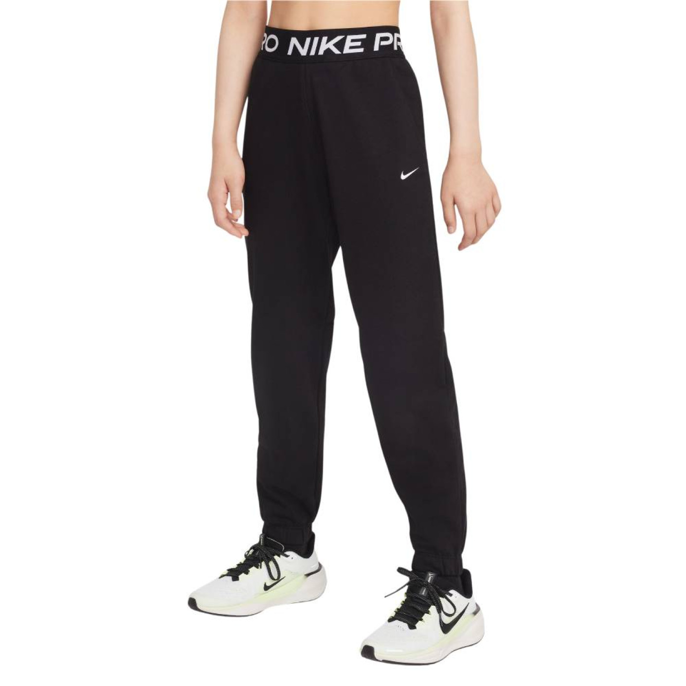 Nike Pro Fleece Joggingbroek Kids Zwart Wit
