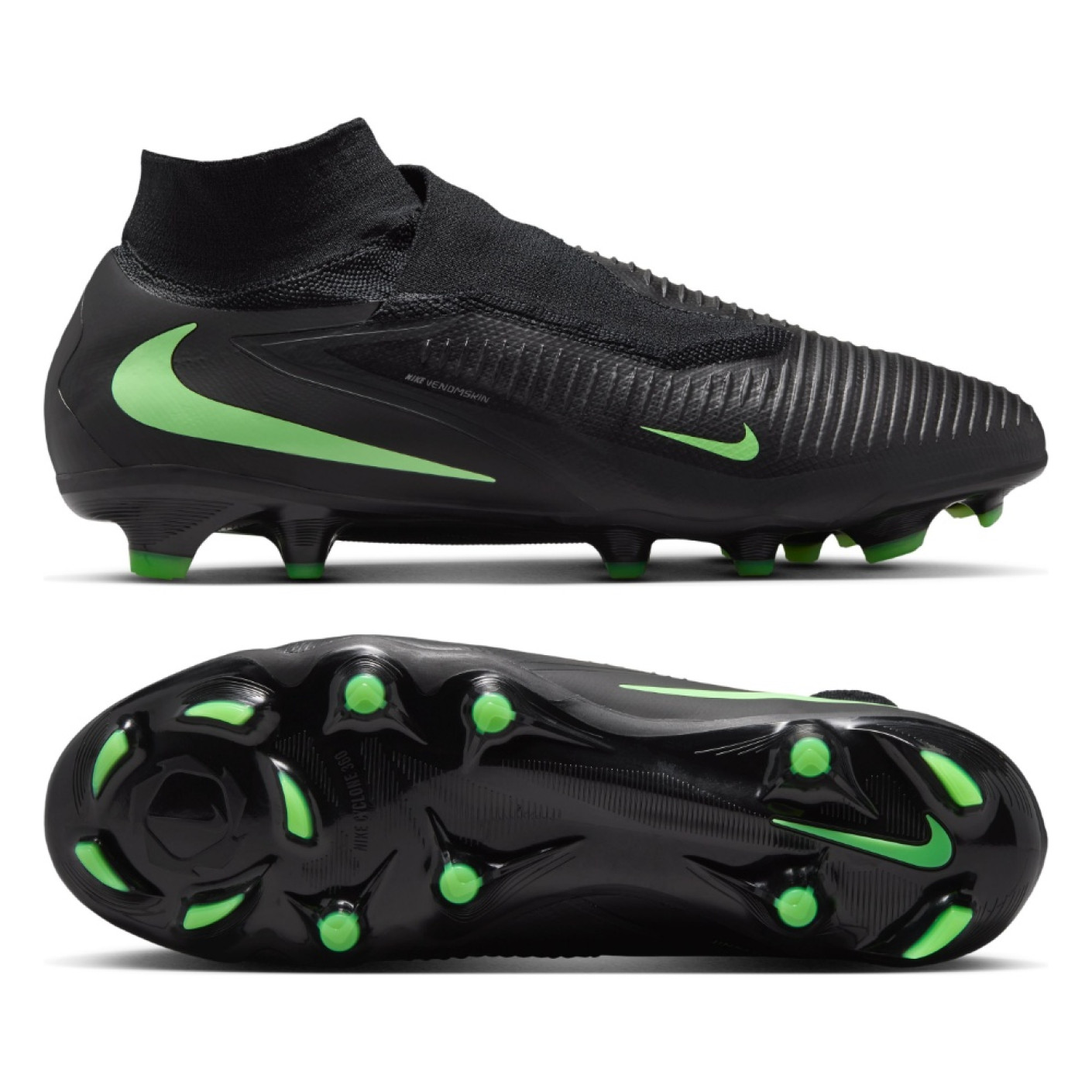 Nike Phantom 6 High Pro Gras (FG) Football Boots (FG) Black Bright Green