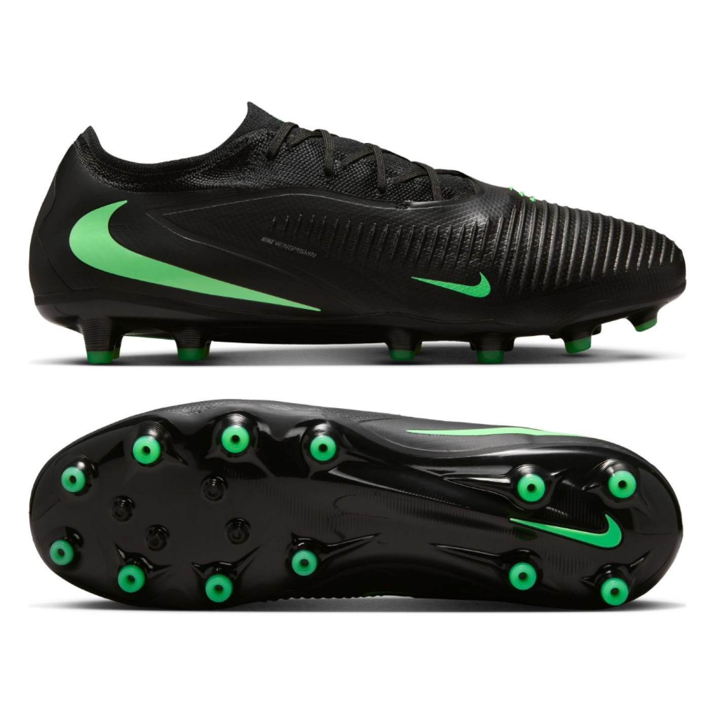 Nike Phantom 6 Low Pro Artificial Grass Football Boots (AG) Black Bright Green