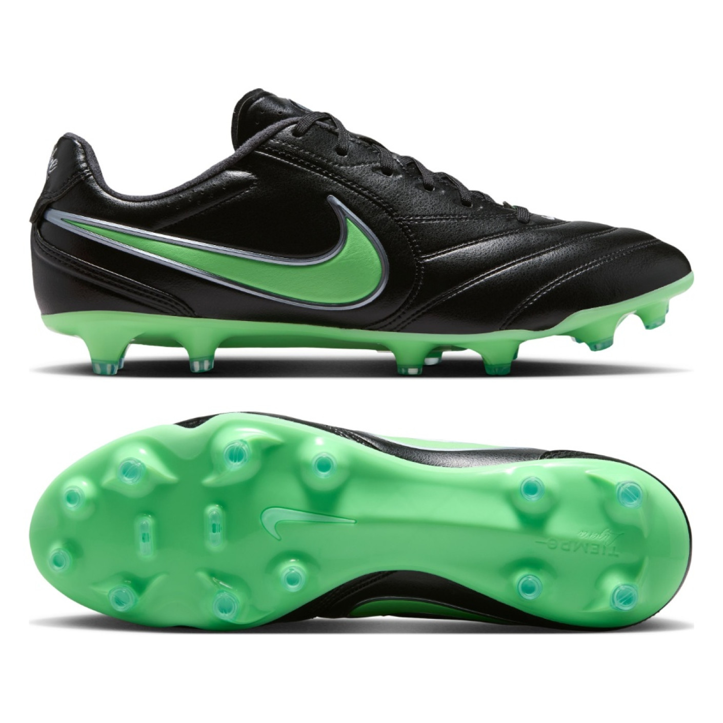 Nike Tiempo Ligera Pro Gras Football Boots (FG) Black Bright Green Silver Grey
