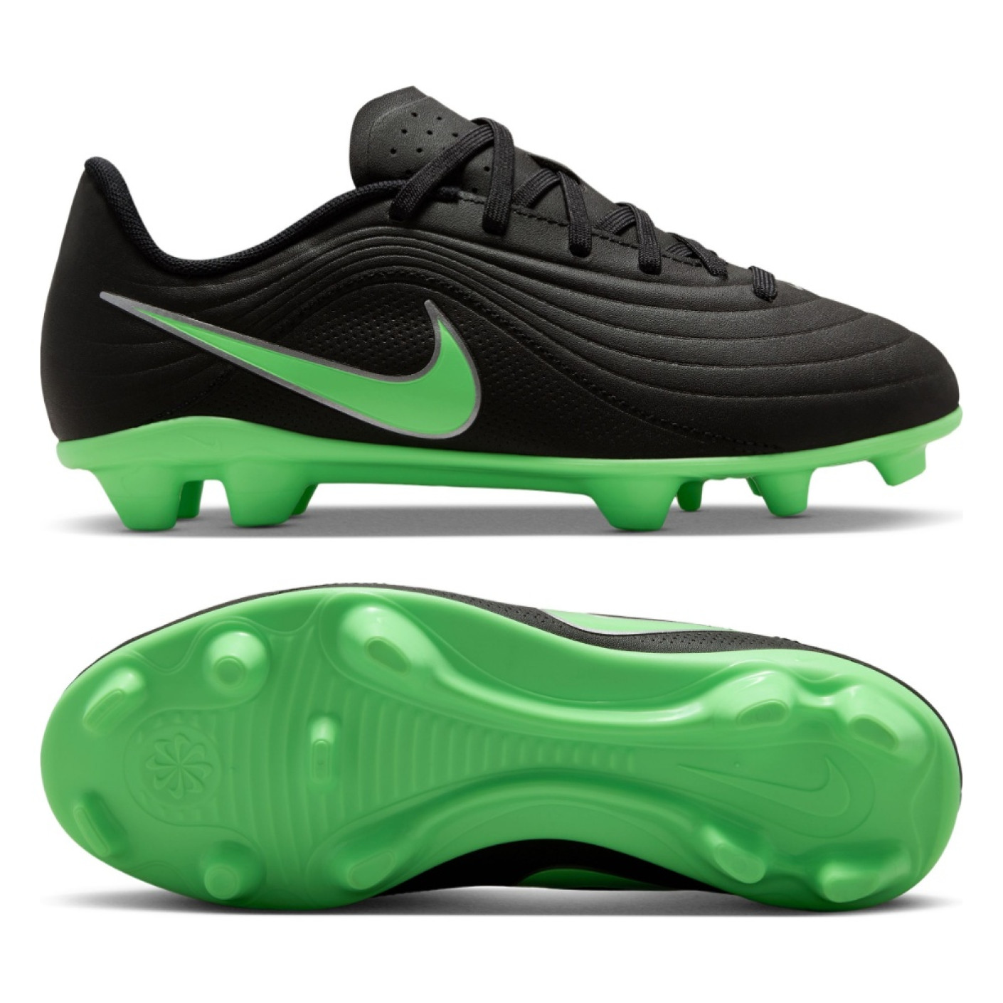 Nike Tiempo Maestro Club Grass/Artificial Grass Football Boots (MG) Kids Black Bright Green Silver Grey