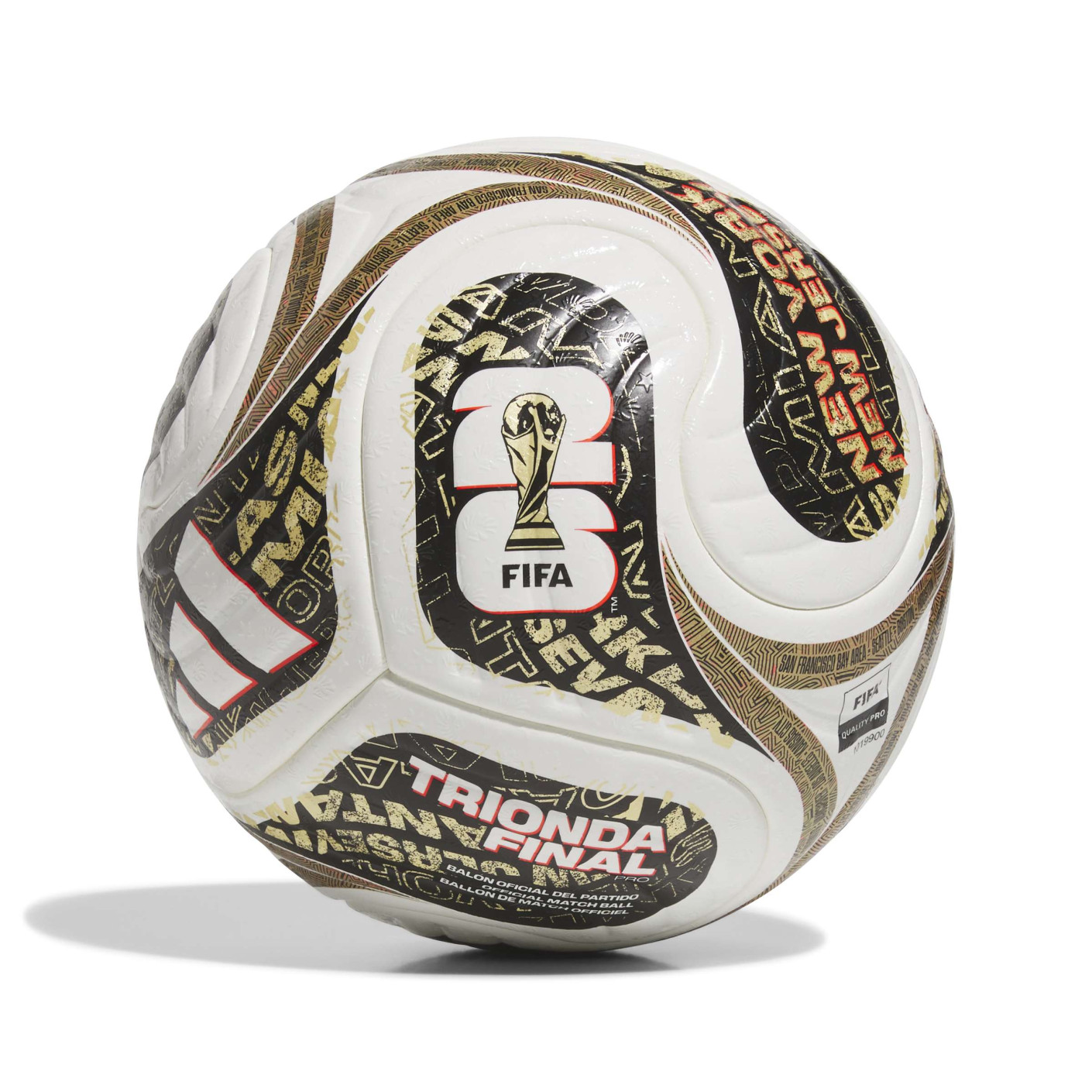 adidas WK 2026 Trionda Pro Final Voetbal Maat 5 Wit Zwart Goud