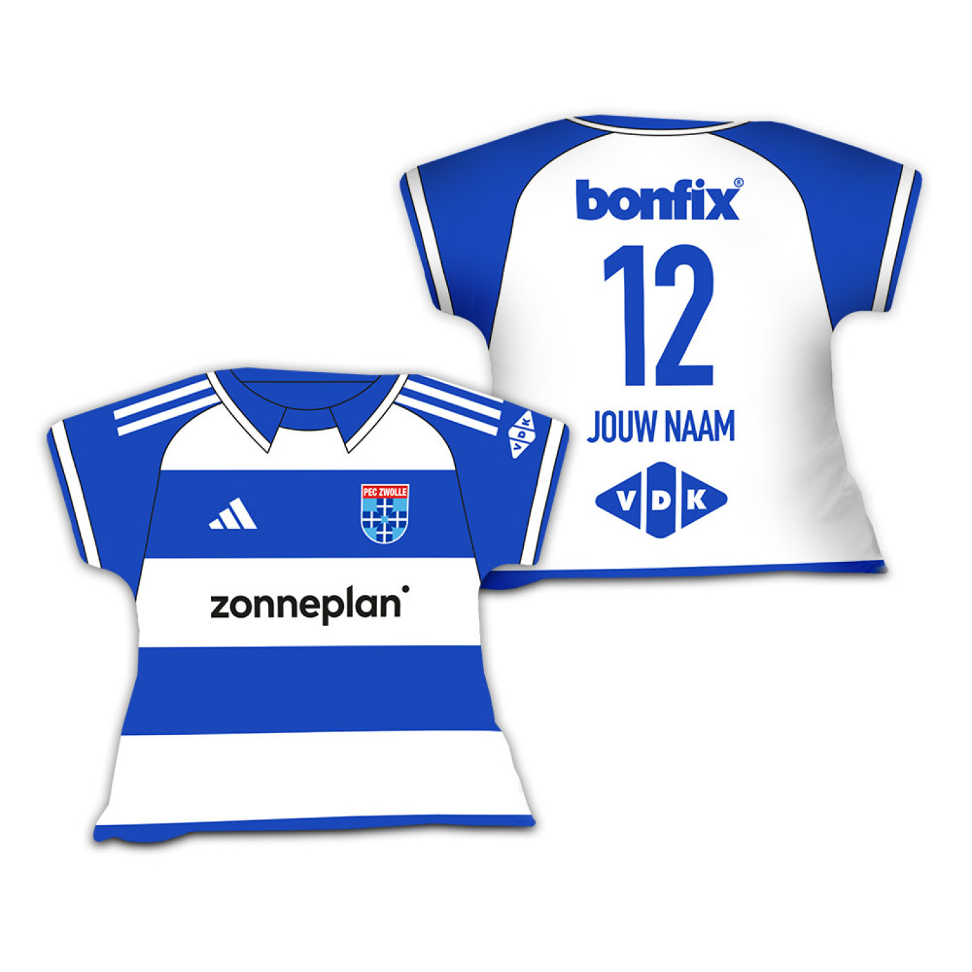 PEC Zwolle Shirtkussen Thuisshirt 2026-2027 Gepersonaliseerd