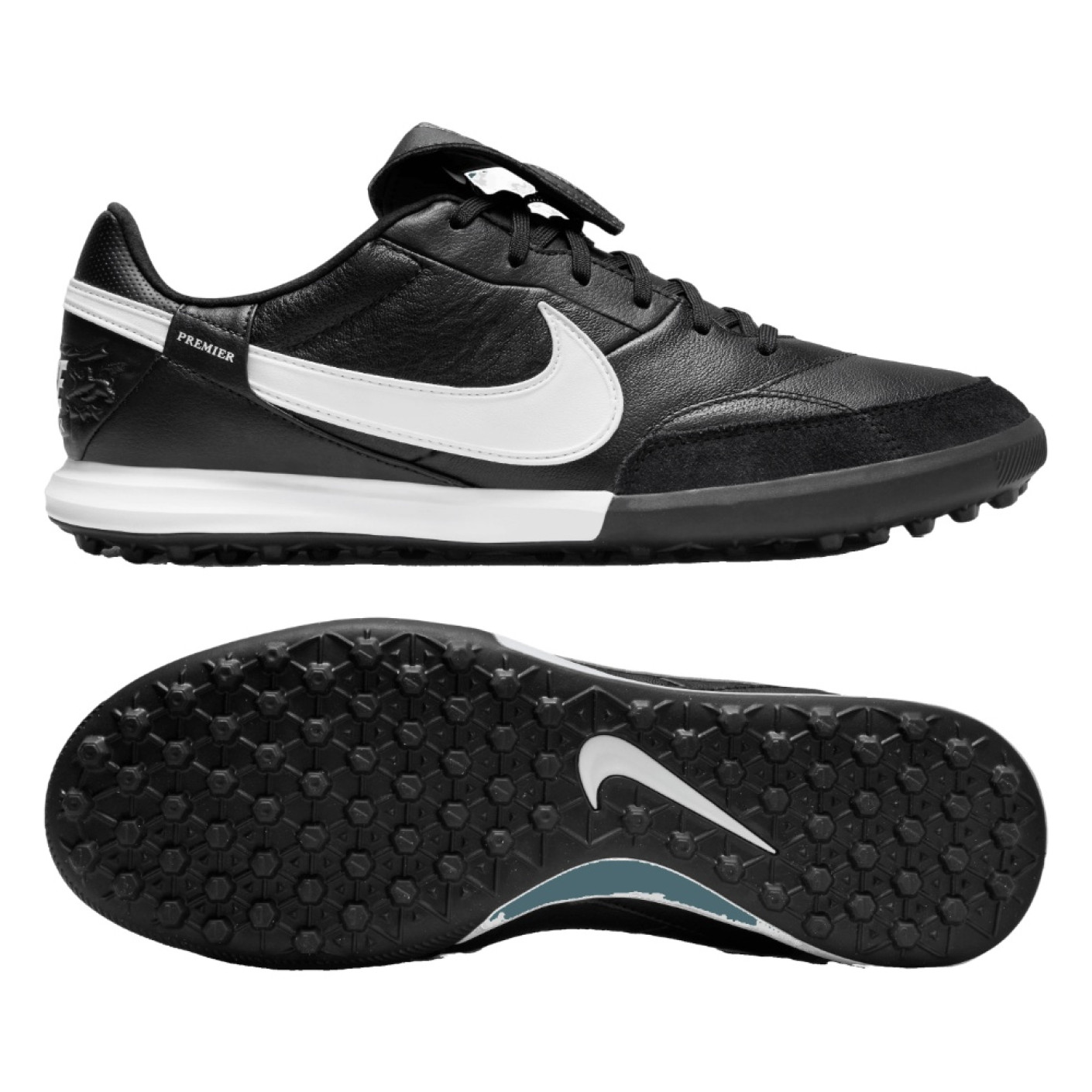 Nike Premier III Turf Voetbalschoenen (TF) Zwart Wit Zwart