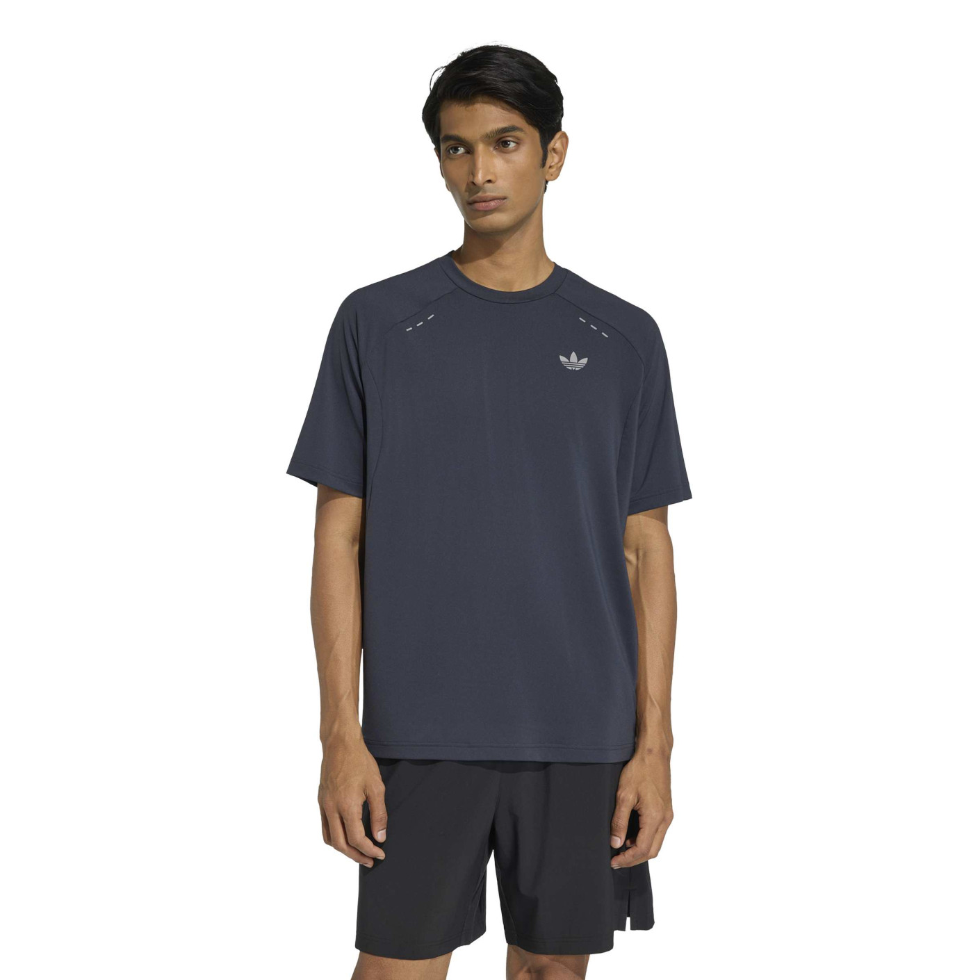 adidas Tech Trefoil Essential T-Shirt Dark Grey Silver