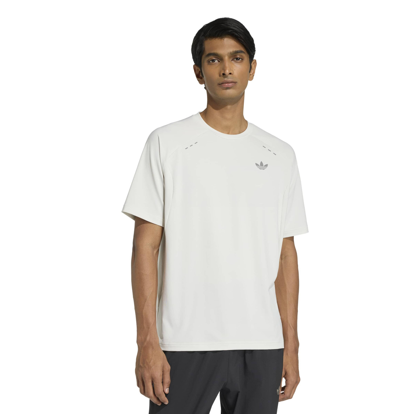 adidas Tech Trefoil Essential T-Shirt Lichtgrijs Zilver
