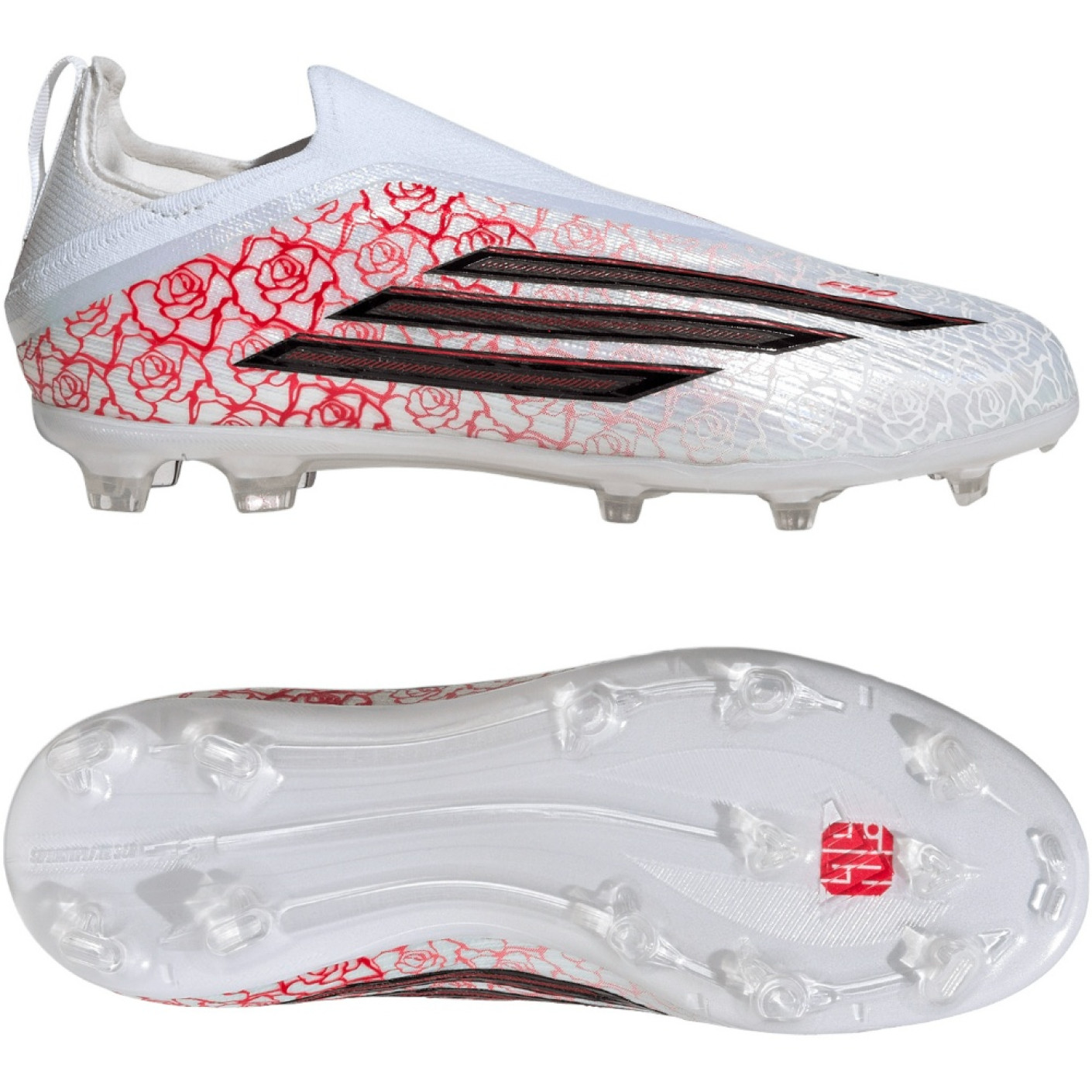 adidas F50 Lamine Yamal Elite Veterloze Gras Voetbalschoenen (FG) Kids Wit Felrood Zwart