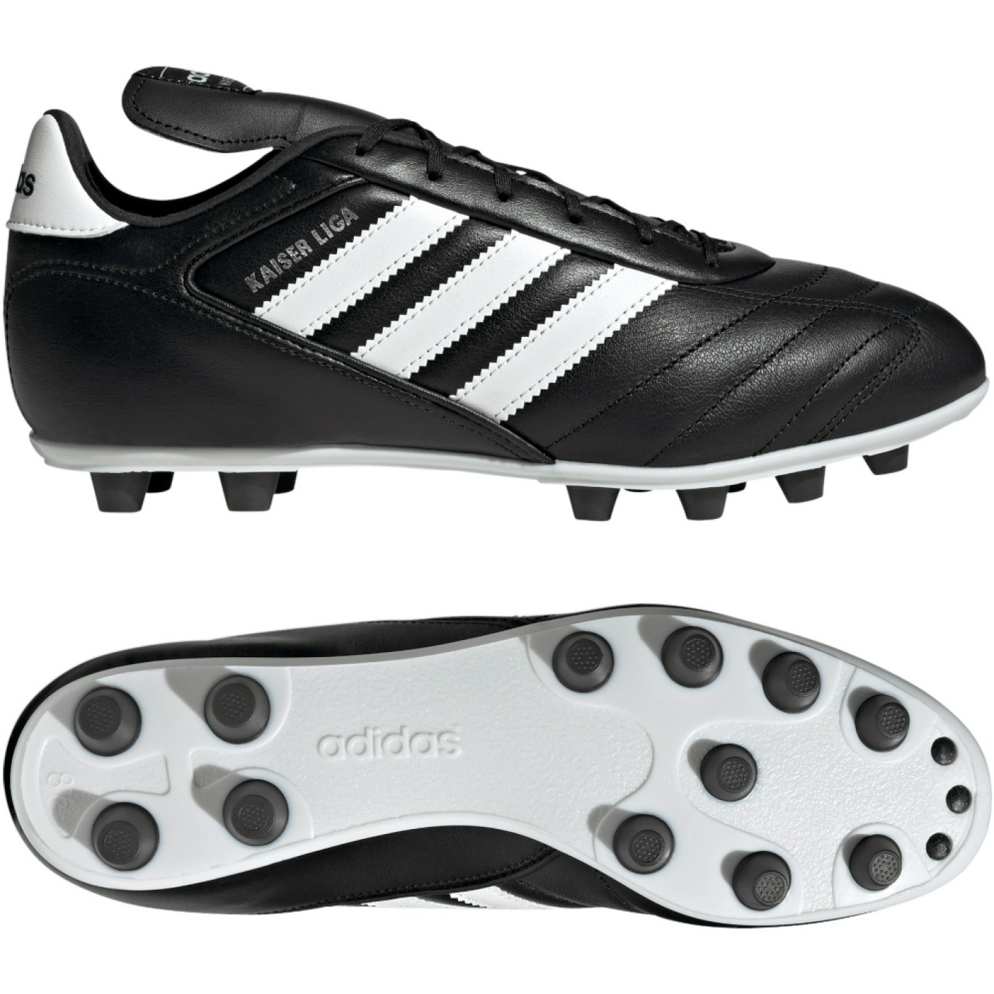 adidas Kaiser Liga 2 Gras Voetbalschoenen (FG) Zwart Wit