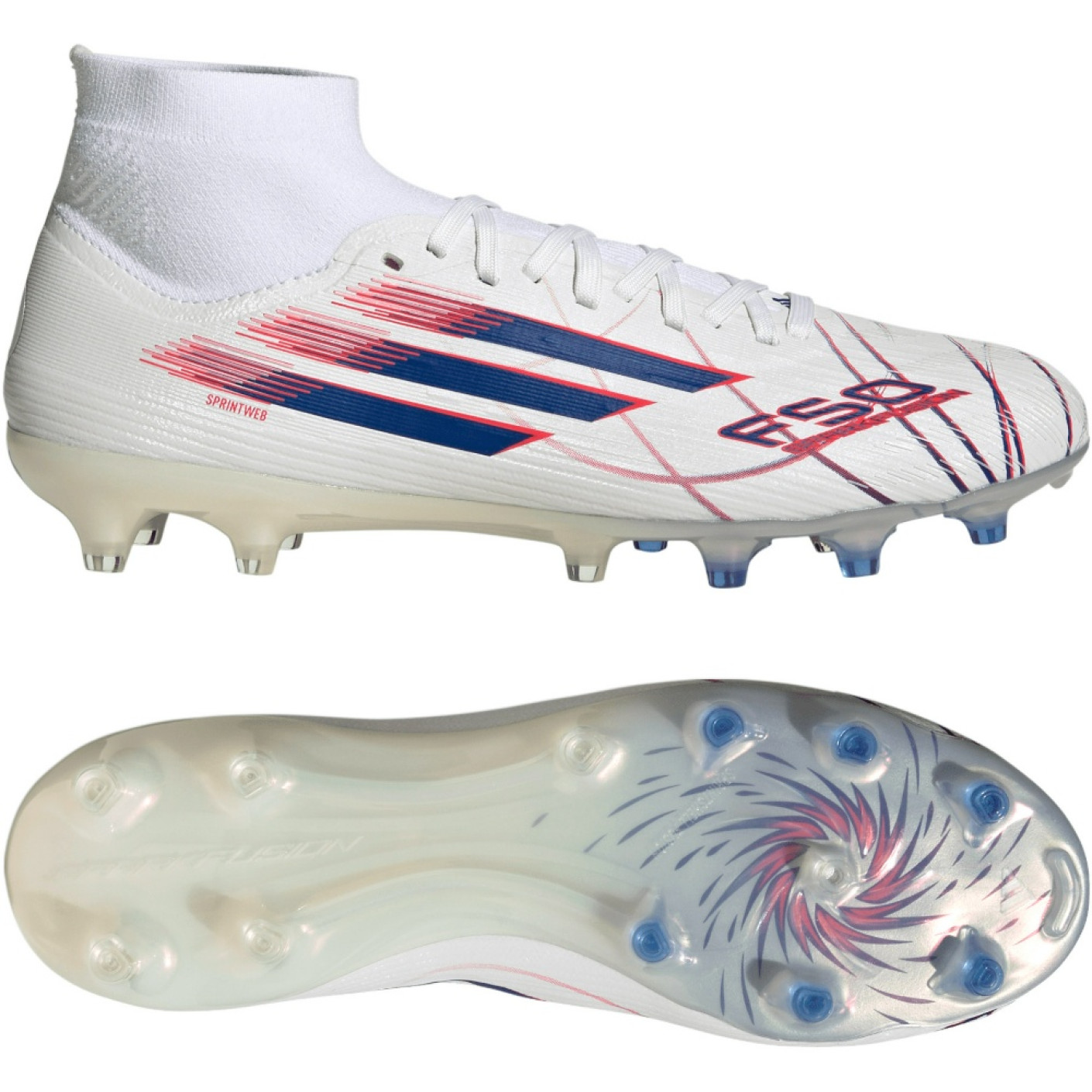 adidas F50 Sparkfusion Pro Grass/Artificial Grass Football Boots (MG) Women's White Blue Red
