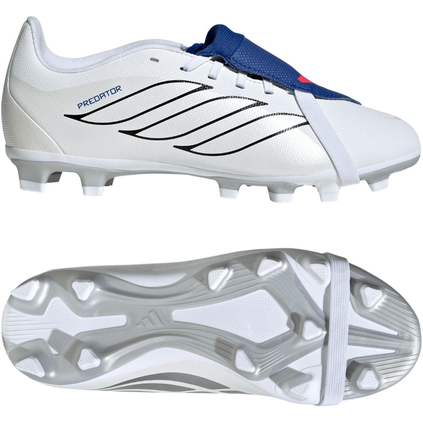 adidas Predator Club FT Gras / Kunstgras Voetbalschoenen (MG) Kids Wit Zilver Blauw Rood