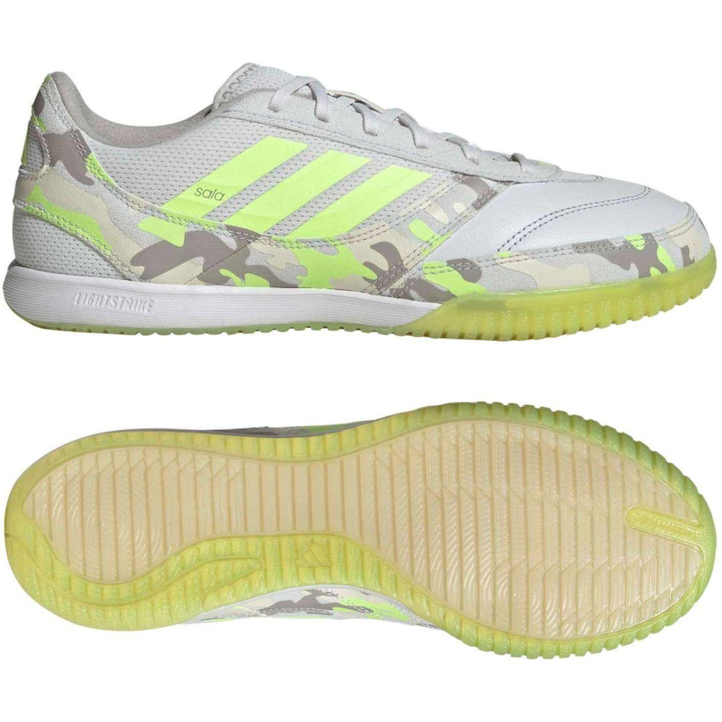 adidas Top Sala Competition II Indoor Football Boots (IN) Light Grey Light Green Lime