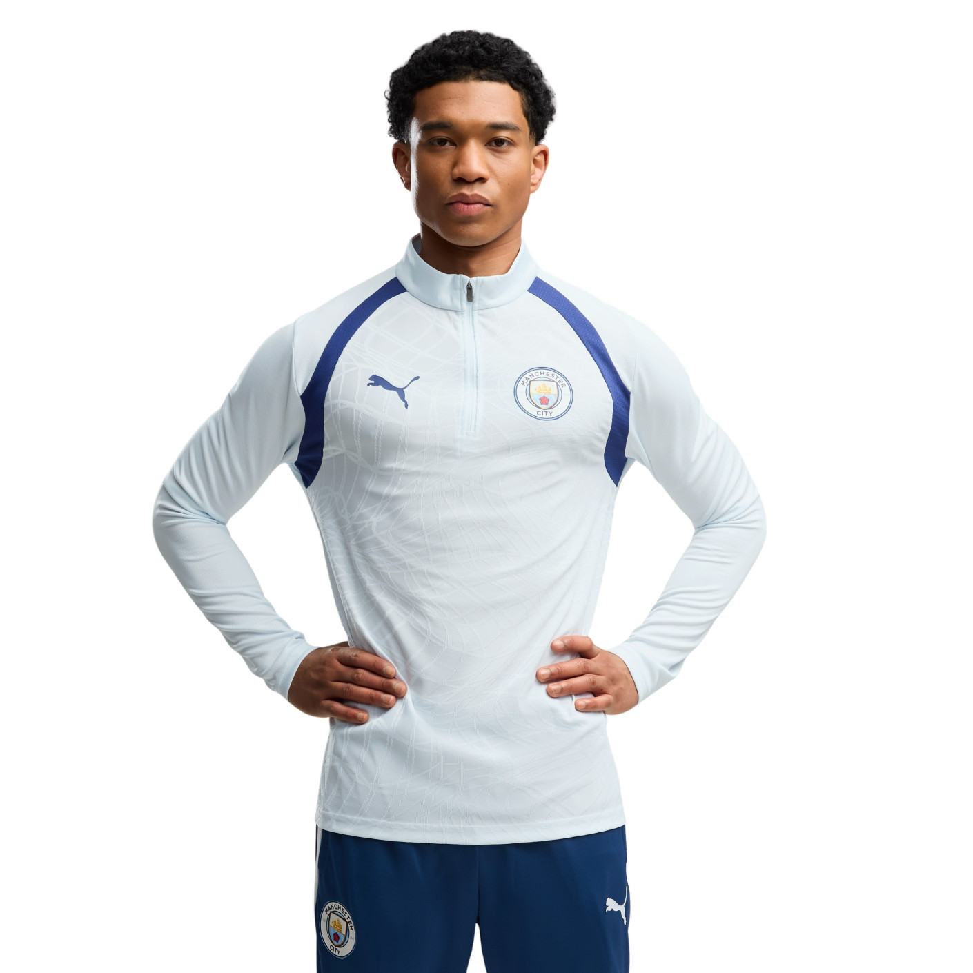PUMA Manchester City Training sweater 1/4-Zip 2026-2027 Light Blue Dark Blue