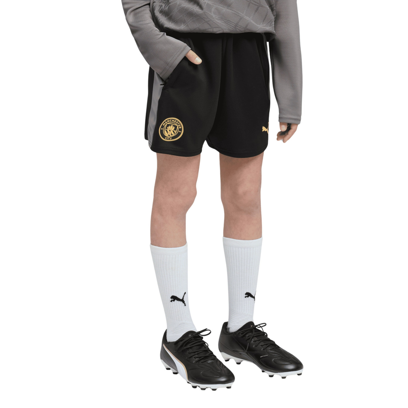 PUMA Manchester City Training Short 2026-2027 Kids Black Dark Grey Gold