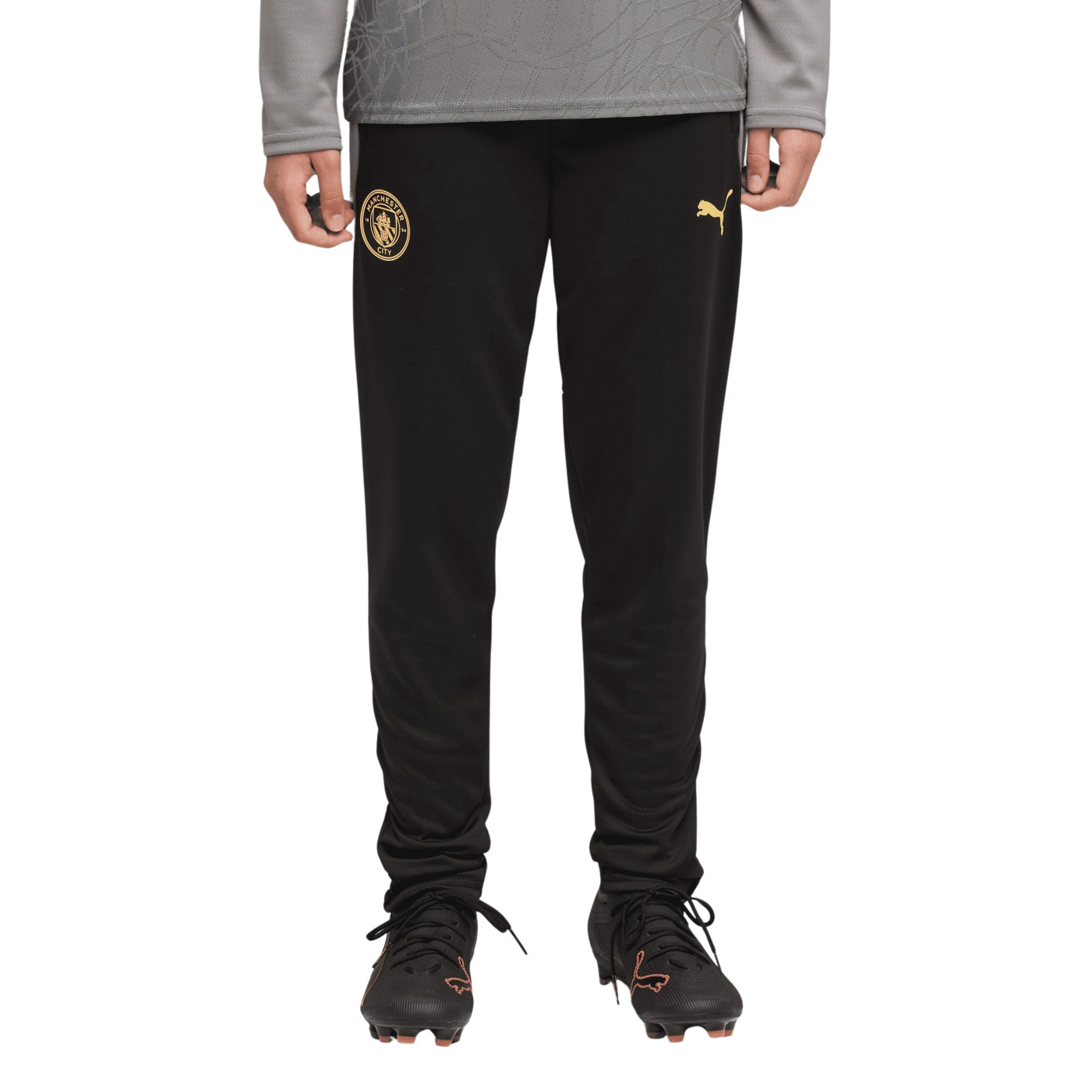 PUMA Manchester City Trainingsbroek 2026-2027 Kids Zwart Donkergrijs Goud