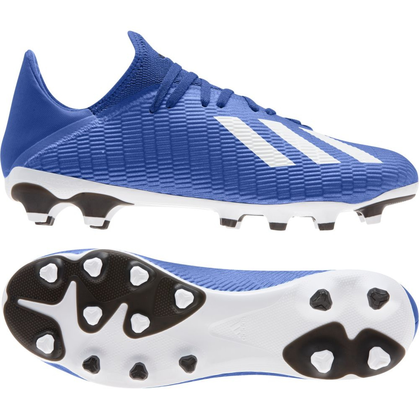 adidas X 19.3 Gras / Kunstgras Voetbalschoenen (MG) Blauw Wit Zwart