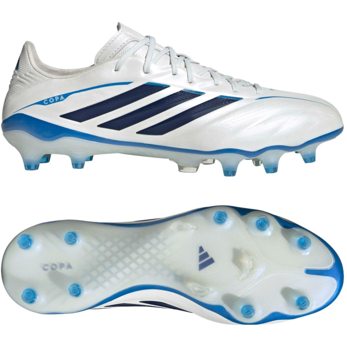 adidas Copa Pure IV Elite Gras Voetbalschoenen (FG) Wit Blauw Donkerblauw