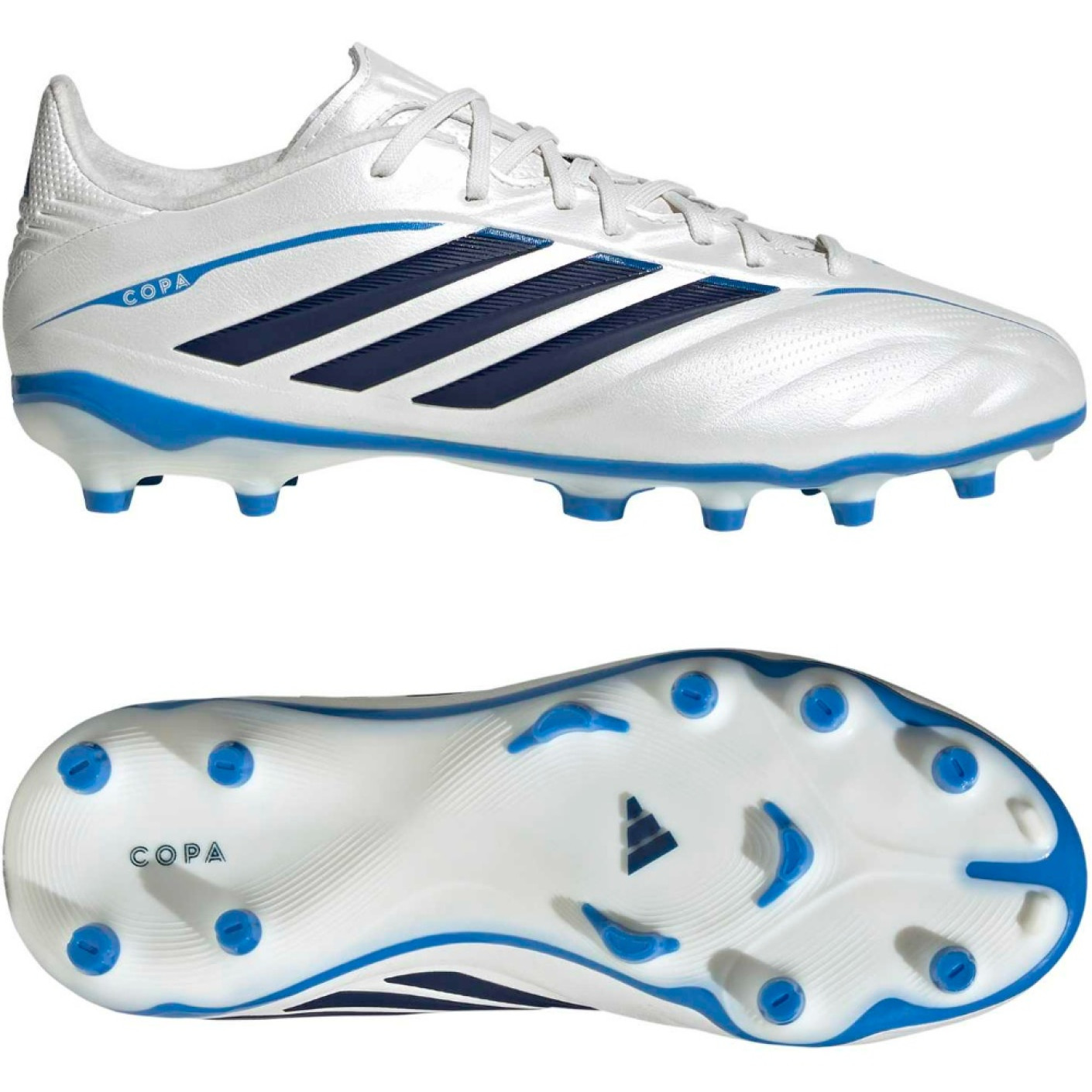 adidas Copa Pure IV Elite Gras Voetbalschoenen (FG) Kids Wit Blauw Donkerblauw