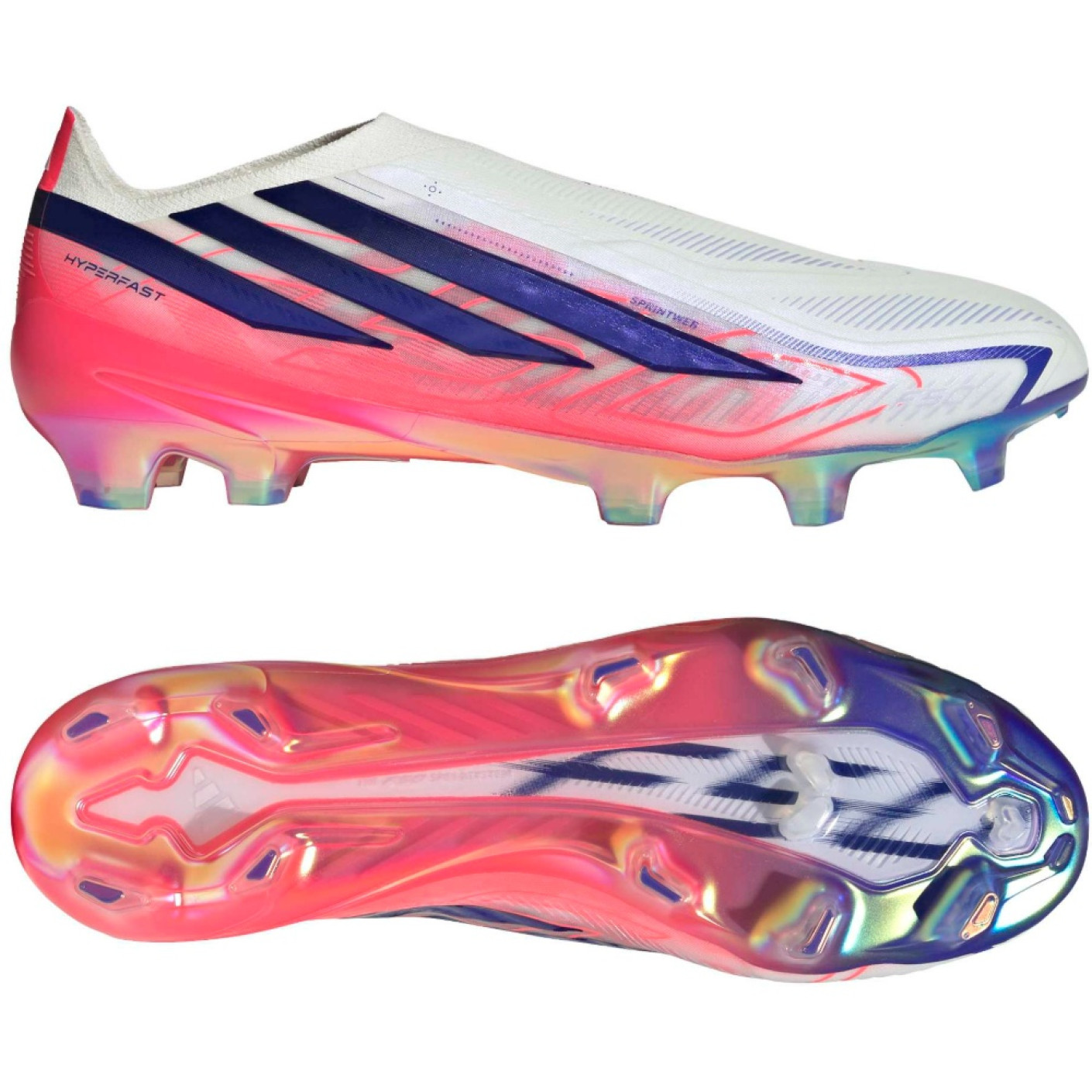 adidas F50 Hyperfast Elite Laceless Grass Football Boots (FG) White Purple Pink
