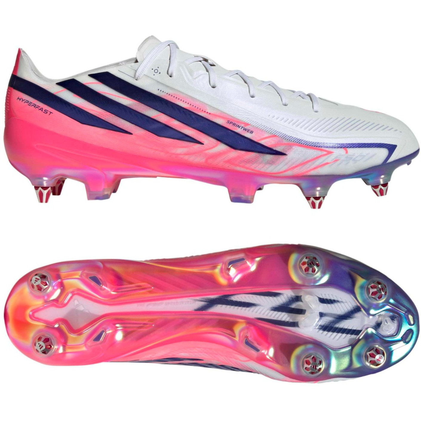 adidas F50 Hyperfast Elite IJzeren-Nop Voetbalschoenen (SG) Wit Paars Roze
