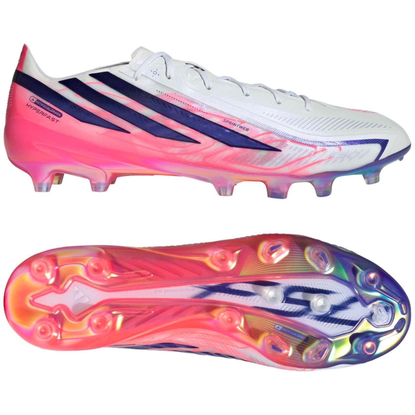 adidas F50 Hyperfast Elite Kunstgras Voetbalschoenen (AG) Wit Paars Roze