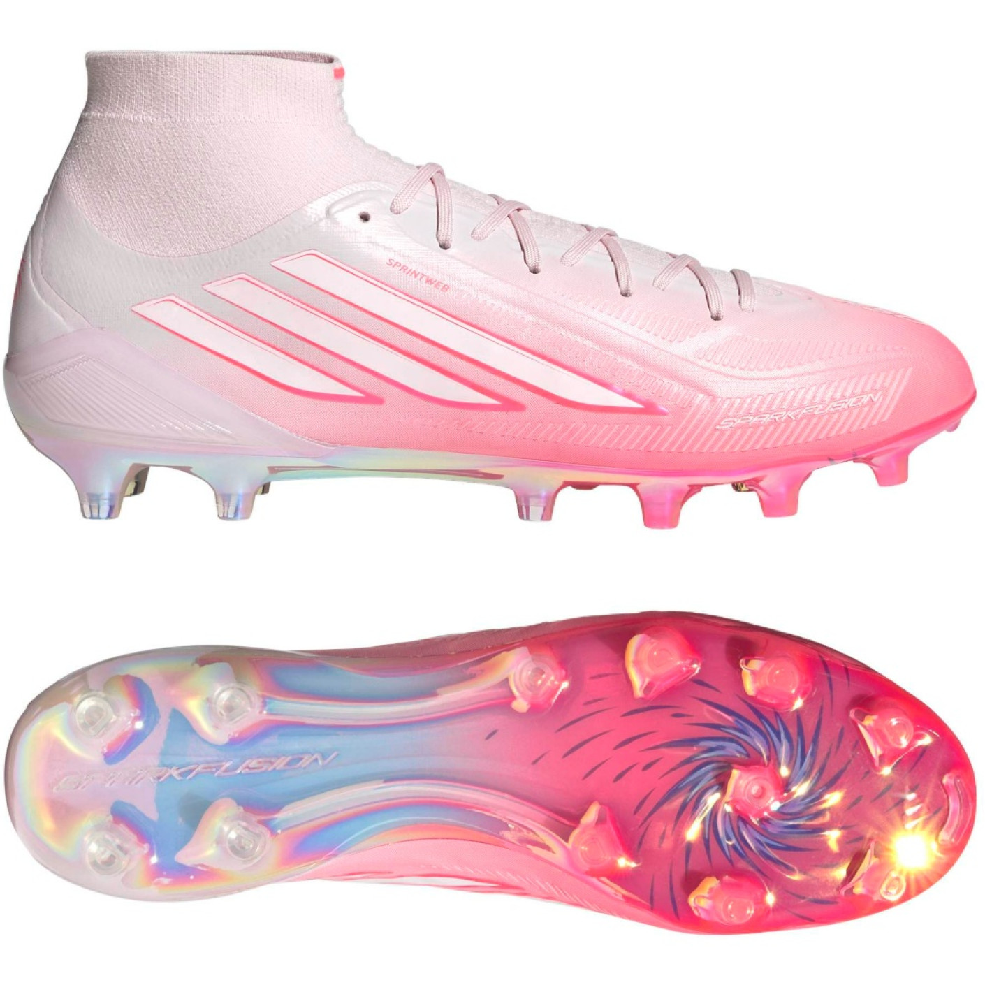 adidas F50 Sparkfusion Elite Mid Gras (FG) Women's Pink White Football Boots