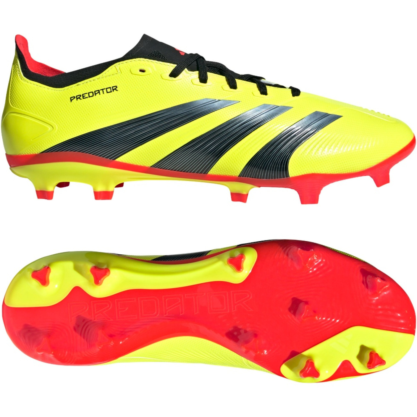 adidas Predator League Gras Voetbalschoenen (FG) Felgeel Zwart Rood