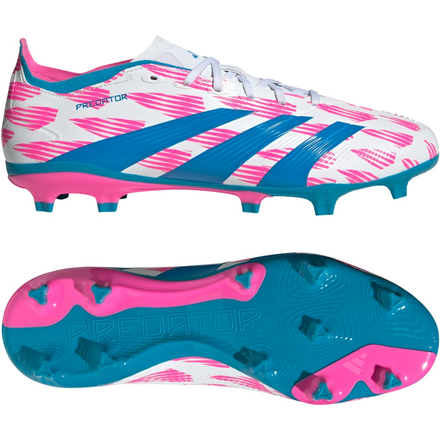 adidas Predator League Gras Voetbalschoenen (FG) Wit Roze Blauw