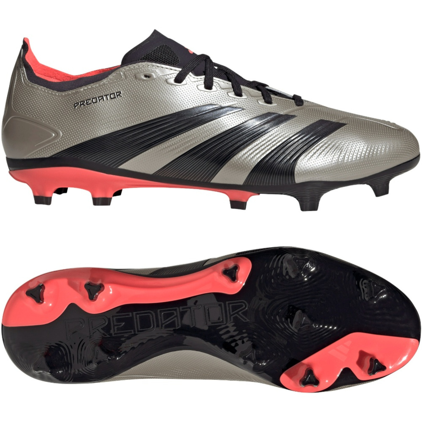 adidas Predator League Gras Football Shoes (FG) Silver Black Pink