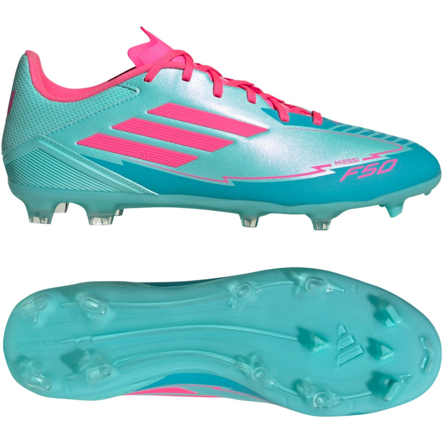 adidas F50 Messi League Gras / Kunstgras Voetbalschoenen (MG) Turquoise Roze