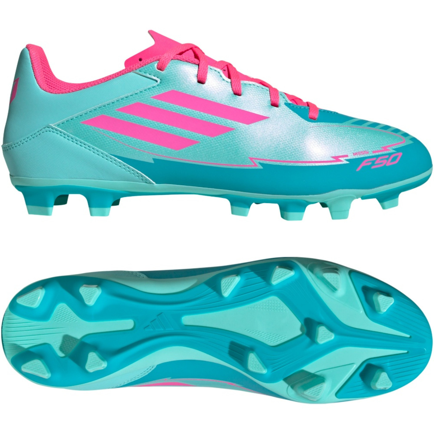 adidas F50 Messi Club Gras / Kunstgras Voetbalschoenen (MG) Turquoise Roze