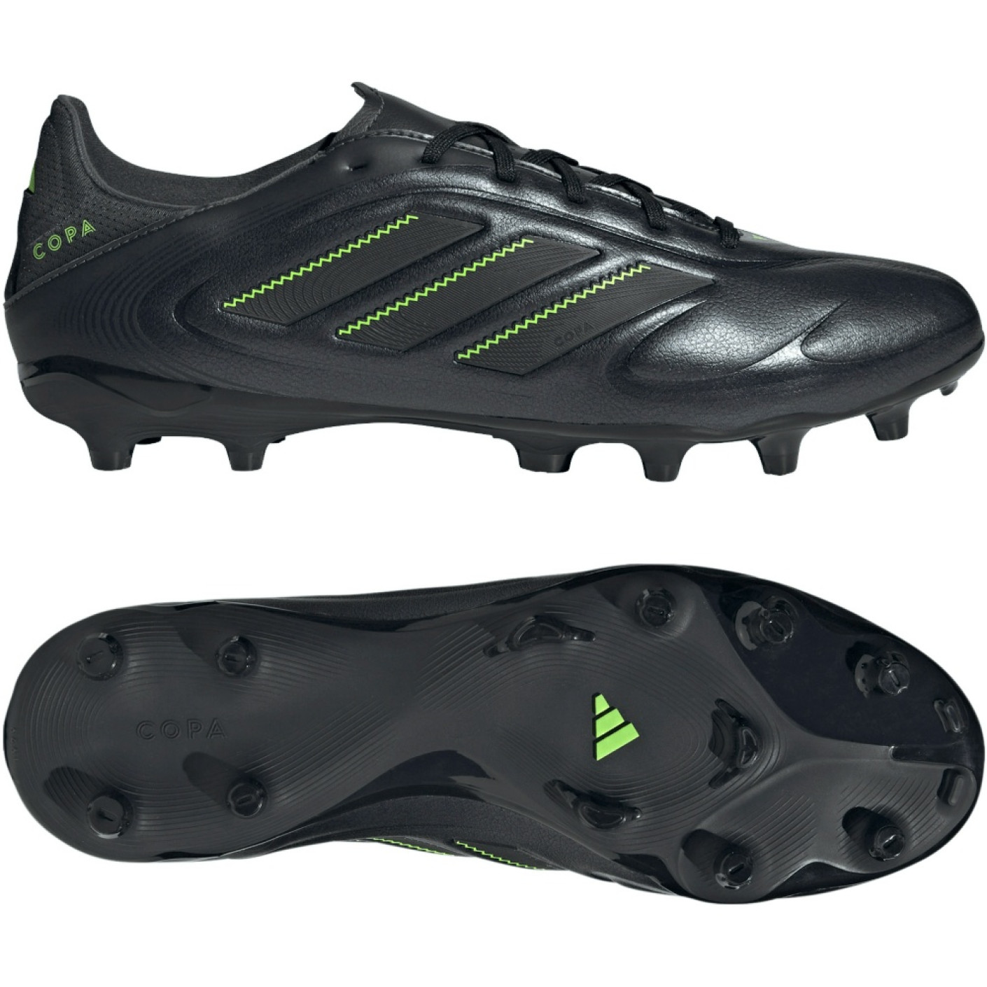 adidas Copa Pure III League Gras / Kunstgras Voetbalschoenen (MG) Zwart Donkergrijs Groen