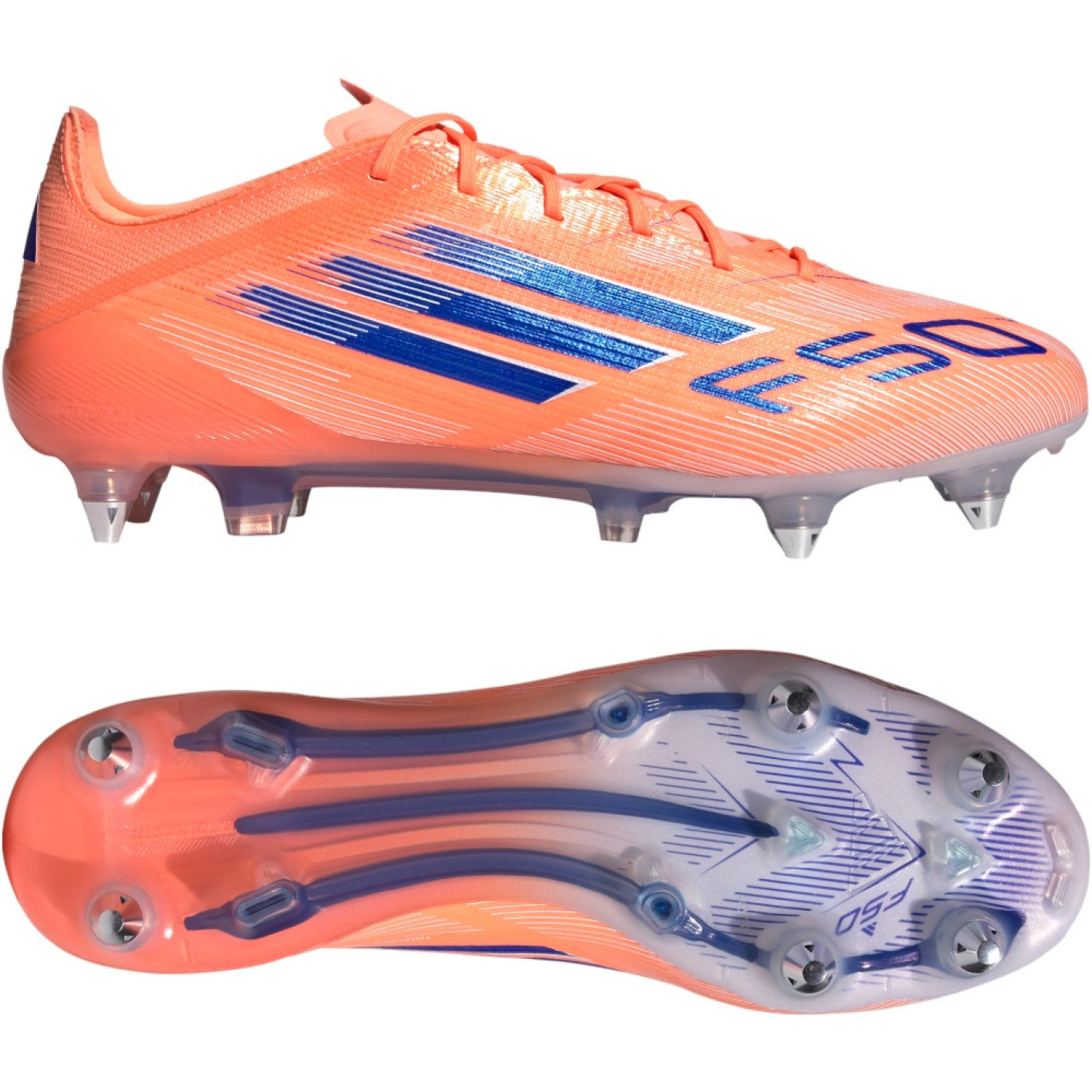 adidas F50 Elite IJzeren-Nop Voetbalschoenen (SG) Oranje Blauw Wit