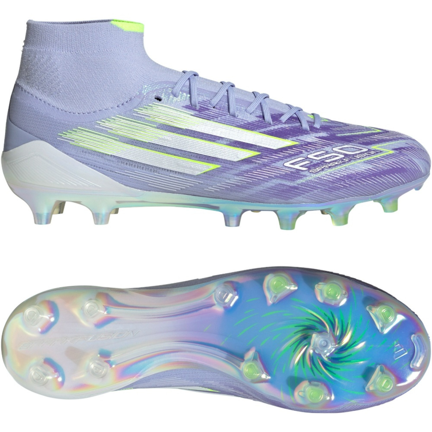 adidas F50 Sparkfusion Elite Gras / Kunstgras Voetbalschoenen (MG) Dames Paars Geel