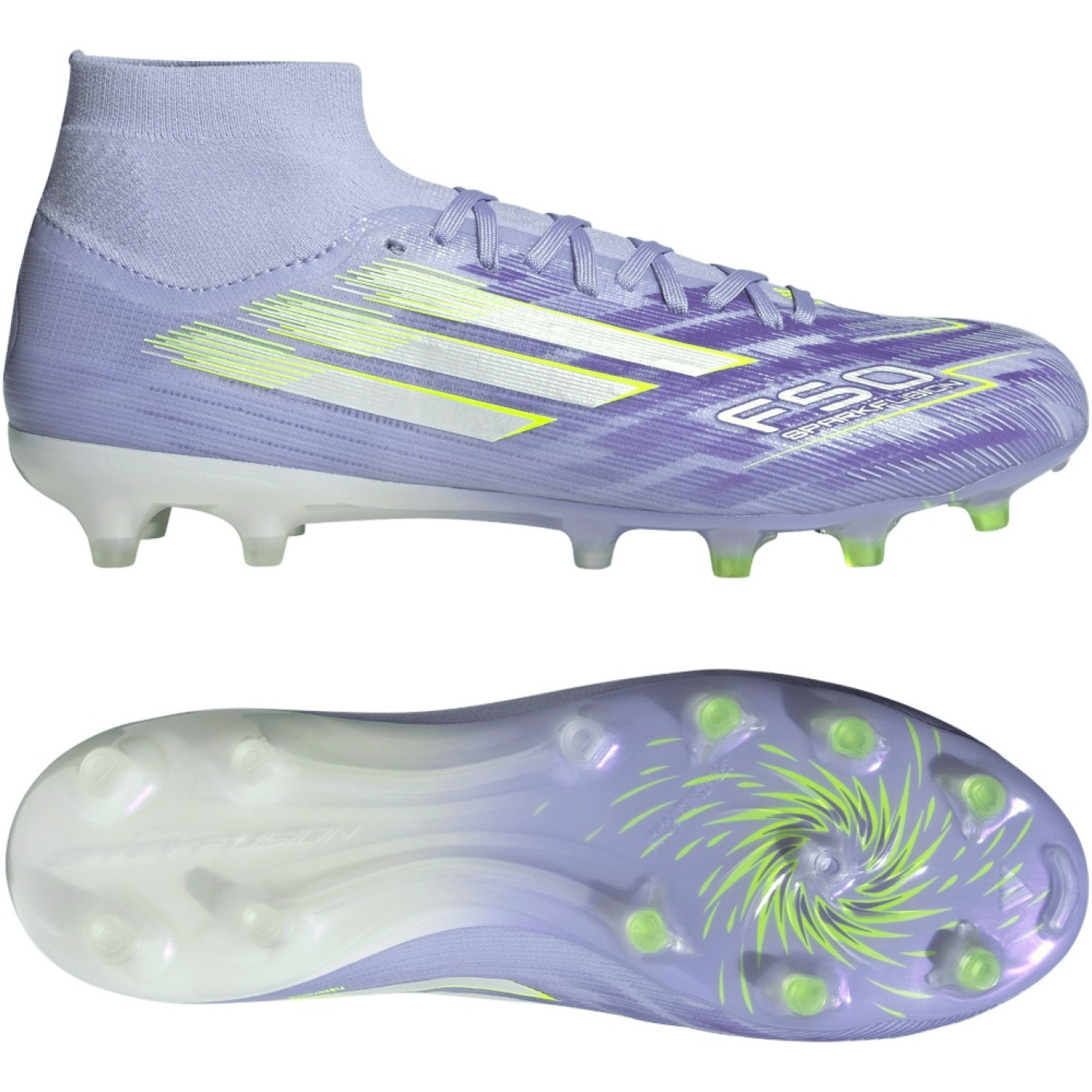 adidas F50 Sparkfusion Pro Grass/Artificial Grass Football Boots (MG) Women Purple Yellow
