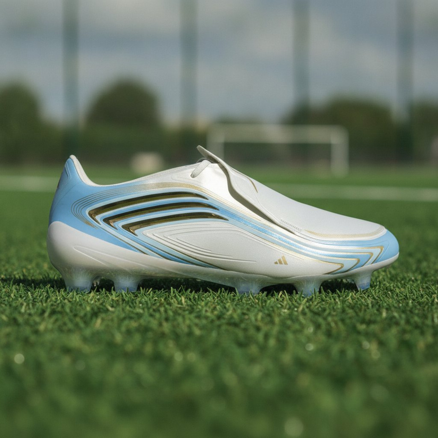 adidas F50 Messi Elite Gras Football Boots (FG) White Light Blue