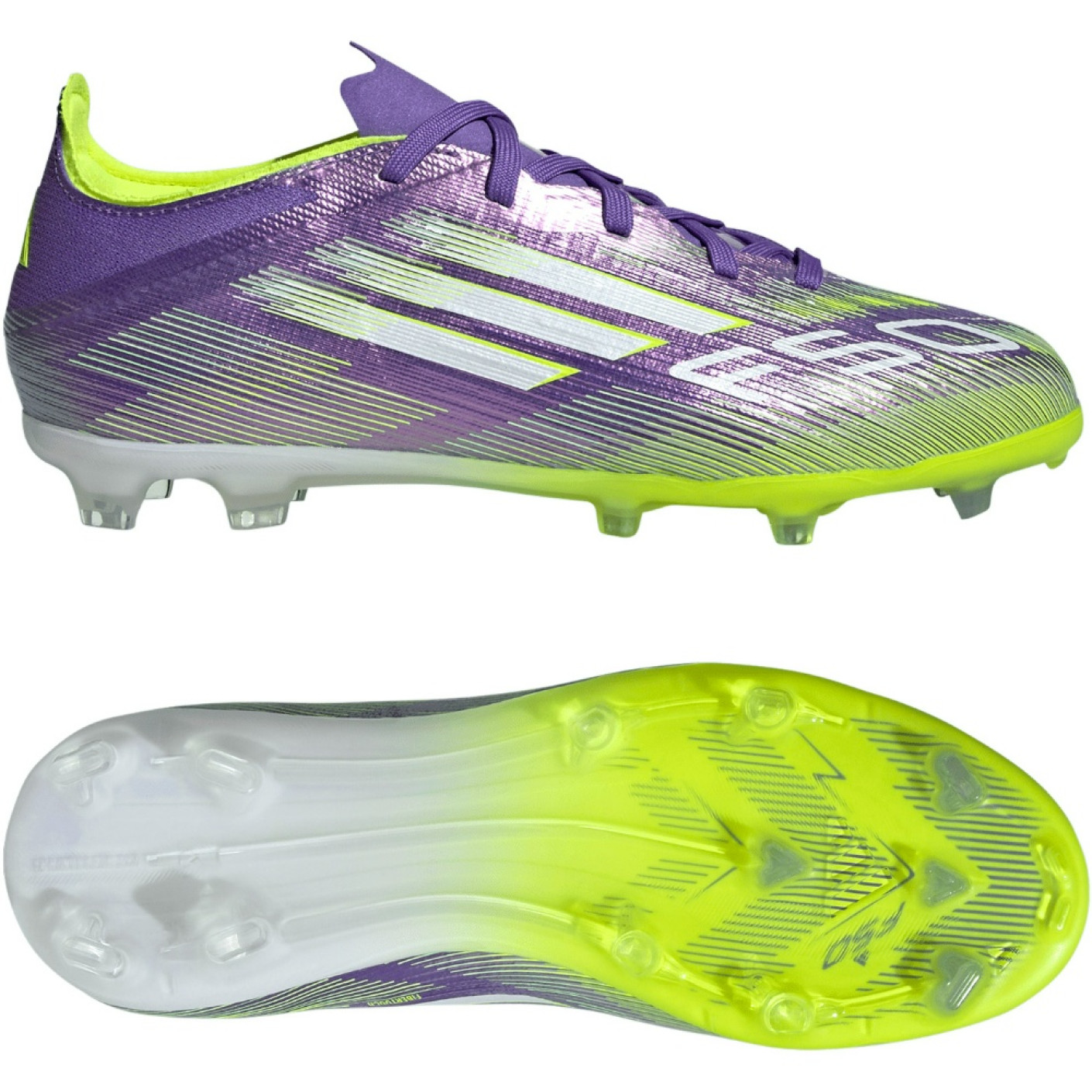 adidas F50 Elite Gras Voetbalschoenen (FG) Kids Paars Wit Neongeel