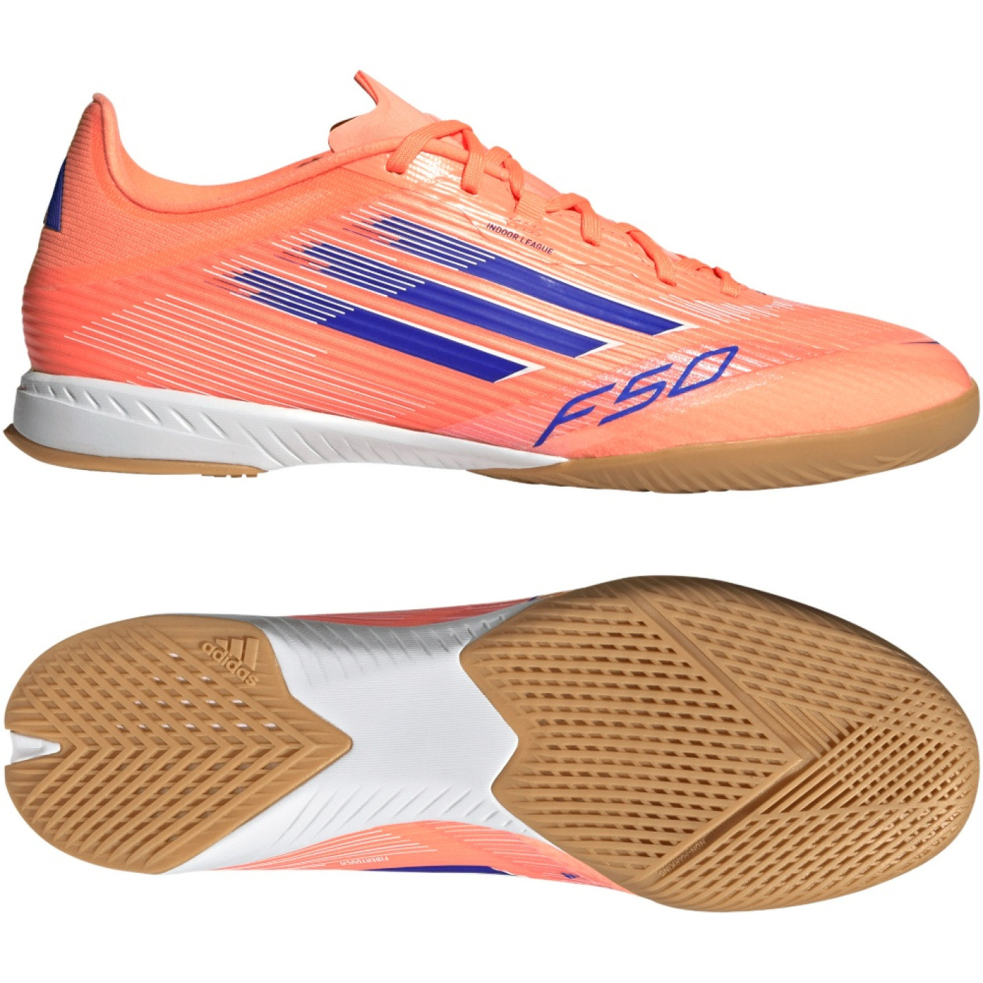 adidas F50 League Zaalvoetbalschoenen (IN) Oranje Blauw Wit